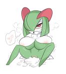  &lt;3 after_sex bangs blush cum cum_in_mouth cum_in_pussy cum_inside cum_on_face egnahcio female front_view green_breasts green_hair green_nipples green_skin hair hair_over_eye humanoid kirlia light_skin motion_lines nintendo nipples open_mouth pale_skin pictographics pink_eyes pink_nipples pok&eacute;mon pok&eacute;mon_(species) pseudo_clothing pussy shaking shivering short_hair simple_background sitting solo speech_bubble spread_legs spreading sweat video_games white_background white_breasts white_skin 
