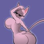  2017 big_breasts big_butt breasts butt cat eyewear feline female fur hayakain huge_breasts huge_butt kitty_(hayakain) mammal nipples nude raised_arm siamese side_boob simple_background solo sunglasses sweat thick_thighs voluptuous white_fur wide_hips 