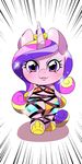  2013 anthro anthrofied biped chibi clothed clothing crown cute cutie_mark digital_media_(artwork) equine female friendship_is_magic hair horn looking_at_viewer mammal multicolored_hair my_little_pony naoki princess_cadance_(mlp) purple_eyes smile solo swimsuit tiara walking winged_unicorn wings 