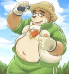  2017 anthro bear belly blush clothed clothing eyewear glasses hat male mammal mioki overweight solo tokyo_afterschool_summoners volos 