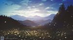  erica_june_lahaie flower grass lens_flare motion_blur mountain no_humans original petals scenery signature sky sunrise tree watermark web_address 