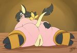  anthro butt butt_grab female hand_on_butt hooves looking_at_viewer miltank nintendo overweight pok&eacute;mon pok&eacute;mon_(species) presenting pussy scarf spreading tattoorexy video_games 