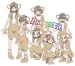  6+girls animal_costume berryz_koubou hello!_project idol monkey_ears multiple_girls shigetoshisss 