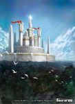  castle cloud copyright_name day flag force_of_will moopic no_humans official_art scenery sky tree 