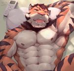  2017 anthro biceps feline fur hi_res male mammal pecs taki_kaze tiger 