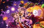  animal_ears artist_request bandages bangs blush boots bow brown_hair cat_ears cat_tail dress elbow_gloves fang frills gloves green_eyes grey_eyes grey_hair hair_bow halloween idolmaster idolmaster_cinderella_girls idolmaster_cinderella_girls_starlight_stage looking_at_viewer maekawa_miku mismatched_legwear moon multiple_girls night official_art one_eye_closed open_mouth otokura_yuuki paw_pose pina_korata ponytail pumpkin short_hair skirt striped striped_legwear tail thighhighs wristwear 