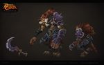  3d_(artwork) anthro armor battle_chasers canine clothing digital_media_(artwork) ear_piercing lycelot mammal official_art piercing solo standing weapon wolf 
