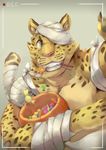  2016 anthro biceps candy feline food halloween hi_res holidays kemono male mammal muscular muscular_male pecs simple_background taki_kaze 