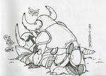  ambiguous_gender black_and_white black_knight_(shovel_knight) dr.tanner duo monochrome sex shovel_knight shovel_knight_(character) unknown_species 