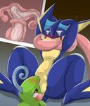  abdominal_bulge ambiguous_gender amphibian anthro barefoot cervical_penetration cunnilingus cute deep_cunnilingus deep_tongue duo female frog greninja half-closed_eyes hi_res internal long_tongue looking_down looking_up ninja nintendo nude oral penetration pok&eacute;mon pok&eacute;mon_(species) politoed pussy saliva sex size_difference spread_legs spreading sweat toad tongue tongue_out type vaginal vaginal_penetration video_games webbed_feet 