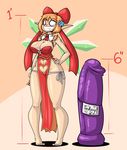  bikini bikini_bottom breasts clothed clothing dildo elf female hair huge_dildo humanoid limebreaker no_pupils not_furry sex_toy skimpy smile solo standing swimsuit wide_hips 