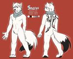  anthro butt canine cuntboy cuntboy/male fox fur intersex intersex/male kiwi-heart_(artist) male mammal model_sheet nude snow_(sxsnow) solo white_fur 