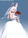  3d_(artwork) animal_humanoid clothing digital_media_(artwork) dress female humanoid idsaybucketsofart lagomorph mammal rabbit_humanoid solo sponty wedding_dress 