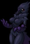  anthro avian bird black_background breasts corvid crow featureless_breasts female limebreaker looking_at_viewer nude pussy simple_background solo standing thick_thighs wide_hips 