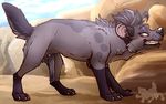  anatomically_correct animal_genitalia blue_eyes disney female feral fur grey_fur hyena jasiri_(tlg) mammal pseudo-penis solo spotted_hyena the_lion_guard the_lion_king x-kid 
