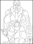  alcohol alien beverage bottle lampasso_levian line_art male mass_effect muscular skianous tools turian video_games wrench 