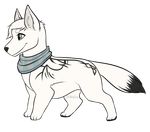  blue_eyes canine feral fox fur mammal scarf sensiblesoap snout snow_(sxsnow) solo white_fur 