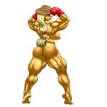  anthro applejack_(mlp) back_muscles biceps big_breasts boxing_gloves breasts butt cowboy_hat equine female flexing freckles friendship_is_magic hat hellbridge horse mammal mostly_nude muscular muscular_female my_little_pony nipples pony ponytail side_boob simple_background smile solo vein white_background 