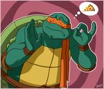  2017 3_fingers anthro border digital_drawing_(artwork) digital_media_(artwork) eyes_closed food grainy green_skin just_right meme michelangelo_(tmnt) nimueth ok_sign pacha_(the_emperor&#039;s_new_groove) pizza reptile scalie shell simple_background teenage_mutant_ninja_turtles thought_bubble turtle url 
