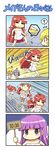  4girls 4koma :3 =_= ? afterimage bangs barefoot bat_wings blonde_hair blunt_bangs closed_eyes colonel_aki comic commentary crossed_arms dust_cloud eyebrows_visible_through_hair flandre_scarlet hime_cut holding holding_sign hong_meiling jitome lavender_hair long_hair motion_lines multiple_girls naked_towel o_o open_mouth outstretched_arms patchouli_knowledge pirouette purple_eyes purple_hair raised_eyebrows red_eyes red_hair remilia_scarlet scorecard short_hair sidelocks sign silent_comic sliding soap speed_lines spinning spoken_question_mark spread_arms surprised tile_floor tiles touhou towel translated wings 