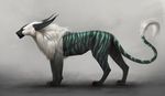  2017 ambiguous_gender black_nose digital_media_(artwork) feral fur hybrid jademere paws simple_background solo striped_fur stripes white_fur 