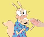  anthro cum cum_on_face human humanoid_penis kuruko male male/male mammal marsupial penis rocko rocko&#039;s_modern_life wallaby 