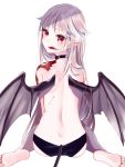  misumi_(macaroni) pantsu pointy_ears tail topless wings 