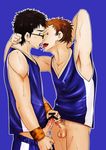  2boys armpit cum erection frottage glasses handjob kiss licking male_focus mituki_nao multiple_boys naughty_face penis smirk tongue undressing yaoi 