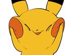  closed_eyes ears facing_viewer gen_1_pokemon gen_7_pokemon mimikyu no_humans parted_lips pikachu pokemon pokemon_(creature) sido_(slipknot) simple_background solo white_background 