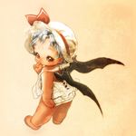  barefoot bat_wings beige_background blue_hair full_body hat looking_at_viewer red_eyes remilia_scarlet short_hair solo souri toddler touhou wings younger 