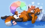  absurd_res anthro crownedvictory cuddling cute duo hi_res kissing love male male/male mammal nude red_panda romantic sampson(thyme) smile toish 