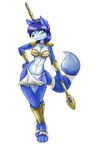  2017 4_toes absurd_res ambris anthro armor black_nose blue_fur blue_hair breasts canine clothing dipstick_tail female footwear fox fur green_eyes hair headband hi_res holding_object krystal loincloth mammal multicolored_tail nintendo sandals short_hair simple_background solo staff star_fox superabsurd_res tailband toes tribal video_games weapon white_background white_fur 