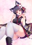  :d animal_ears areola_slip areolae ass azur_lane bangs black_hair black_kimono blush breasts c.r. cat_ears cat_mask commentary_request fang heart heart-shaped_pupils highres japanese_clothes kimono large_breasts looking_at_viewer mask mask_on_head obi open_mouth panties paw_pose red_eyes sash short_hair short_kimono sideboob skindentation smile solo symbol-shaped_pupils thighhighs underwear white_legwear white_panties wide_sleeves yamashiro_(azur_lane) 