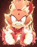  2017 angry anthro black_nose blaze_the_cat clothing feline female fire gloves hair mammal ponytail shamic solo sonic_(series) teeth video_games 