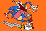  2008 3-angled-blue 5_fingers digital_media_(artwork) hedgehog male mammal melee_weapon open_mouth orange_background simple_background sonic_(series) sonic_the_hedgehog sword teeth tongue tongue_out weapon what 