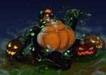  abdominal_bulge amethystlongcat belly big_belly food force_feeding forced forced_feeding fruit halloween holidays inflation jack-o&#039;-lantern male mammal mustelid nightmare_fuel nude otter overweight pumpkin smile solo stomach transformation weight_gain 