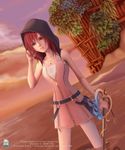  breasts hood hoodie kairi_(kingdom_hearts) keyblade kingdom_hearts kingdom_hearts_ii red_hair short_hair solo 