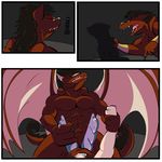  2017 anal anthro armor breasts butt clitoris clothing comic dragon ewgrossstop_(artist) first_person_view ftm_transformation gauntlets gender_transformation gloves growth human human_on_anthro human_to_anthro interspecies male male/male mammal muscle_gain nipples nude pussy scalie transformation wings 