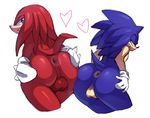  &lt;3 2017 anus backsack balls big_butt butt canine clothing duo echidna gloves hedgehog knuckles_the_echidna male mammal monotreme nude perineum presenting presenting_hindquarters simple_background sonic_(series) sonic_the_hedgehog spread_butt spreading squish_(artist) white_background 