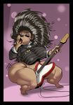  anthro ash_(sing) big_breasts bottomless breasts clothed clothing dingoringo30 eyelashes eyes_closed guitar improvised_sex_toy mammal musical_instrument open_mouth porcupine pussy_juice quills rodent sing_(movie) thick_thighs tongue tongue_out wide_hips 