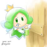  crown dated door fairy fairy_wings fingernails gem gloves green_eyes green_hair hammer mario_(series) nail sayuri_(sayunu) simple_background solo sprixie_princess super_mario_3d_world super_mario_bros. white_background wings 