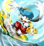  2009 clothing cute_fangs footwear gloves hat hyrika klonoa klonoa_(series) lens_flare looking_at_viewer open_mouth shoes yellow_eyes 