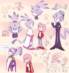  alternate_species amy_rose anthro blaze_the_cat cat clothed clothing feline female hedgehog humanoid humanoidized knockabiller mammal sketch sonic_(series) text 