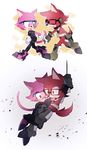  2017 anthro big_head black_nose canine cat clothing custom_character_(sonic_forces) eyewear feline female fur glasses gloves hi_res iroha_sss male mammal sharp_teeth simple_background sonic_(series) sonic_forces teeth toony video_games wolf 