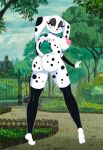  101_dalmatian_street anthro anthrofied big_butt breasts butt canine cocaine-leopard dalmatian dog dolly_(101_dalmatians) female jewelry long_legs mammal necklace outside rear_view side_boob smile solo standing 