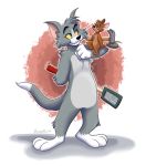  2019 anthro by-nc-nd creative_commons domestic_cat felid feline felis fur hi_res jerry_(tom_&amp;_jerry) male mammal metro-goldwyn-mayer mouse orlandofox rodent tom_&amp;_jerry tom_(tom_&amp;_jerry) 