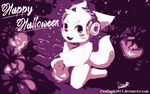  &lt;3 2017 anthro blush brick canine cute fan_character firefly food fruit grave graveyard halloween headphones headset holidays lyricwulf male mammal path pumpkin scarf senz sitting smile wolf 