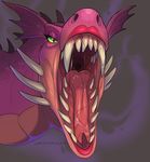  close-up dragon dragon_(shrek) fangs female feral forked_tongue gaping_mouth green_eyes gums half-closed_eyes lipstick makeup mouth_shot open_mouth qwertydragon saliva scalie sharp_teeth shrek_(series) solo teeth tongue 