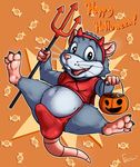  anthro buckteeth bulge candy chipp claws clothing costume emenius erection erection_under_clothes feet food fur halloween holidays jumping looking_at_viewer male mammal melee_weapon open_mouth polearm rat rodent slightly_chubby solo spreading teeth thick_thighs trident underwear weapon whiskers 