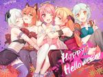  :d ^_^ animal_ears aqua_hair bandaged_arm bandages bang_dream! black_legwear blush bow braid breasts choker cleavage closed_eyes collar crop_top dated demon_wings dress girl_sandwich gloves grey_legwear hair_bow hair_ribbon half_updo halloween halloween_costume halo happy_halloween head_wings hikawa_hina hug long_hair maruyama_aya medium_breasts multiple_girls nochita_shin open_mouth orange_eyes orange_hair pastel_palettes paw_gloves paws pink_bow pink_hair purple_legwear ribbon sandwiched screw shirasagi_chisato short_hair silver_hair smile stitches thighhighs twin_braids twintails twitter_username v wakamiya_eve white_bow white_legwear wings wolf_ears wrist_bow yamato_maya yellow_eyes 